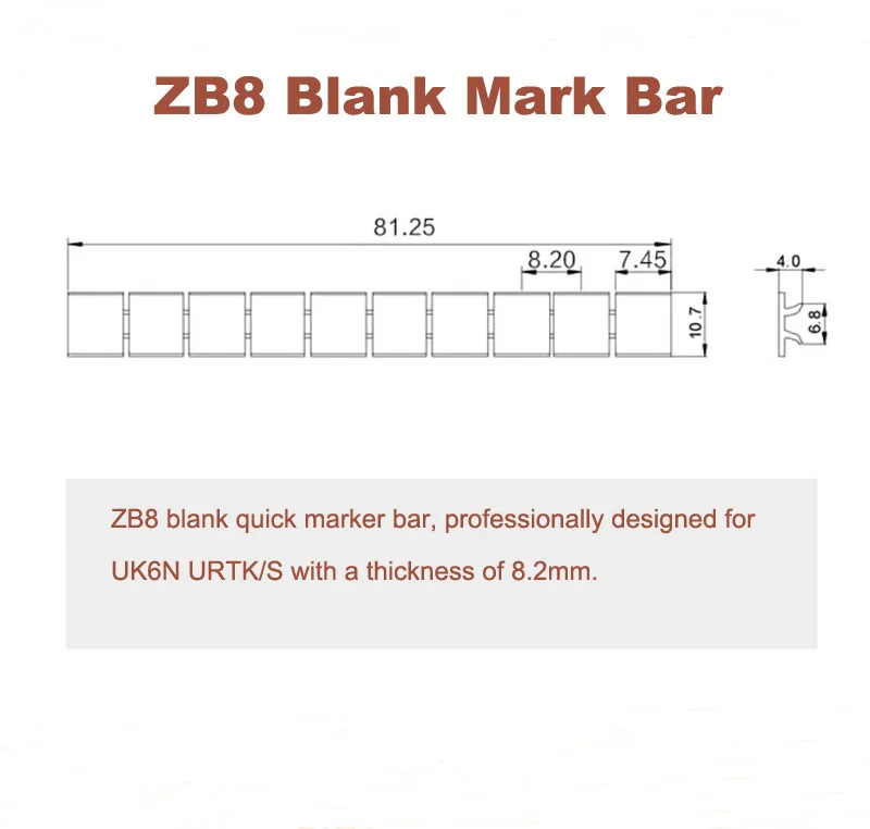 ZB8 пустые маркерные полосы для UK6N URTK/S din-рейка клеммный блок Марка Бар morsettiera ZB-8 bornier терминалы ярлычок для маркировки