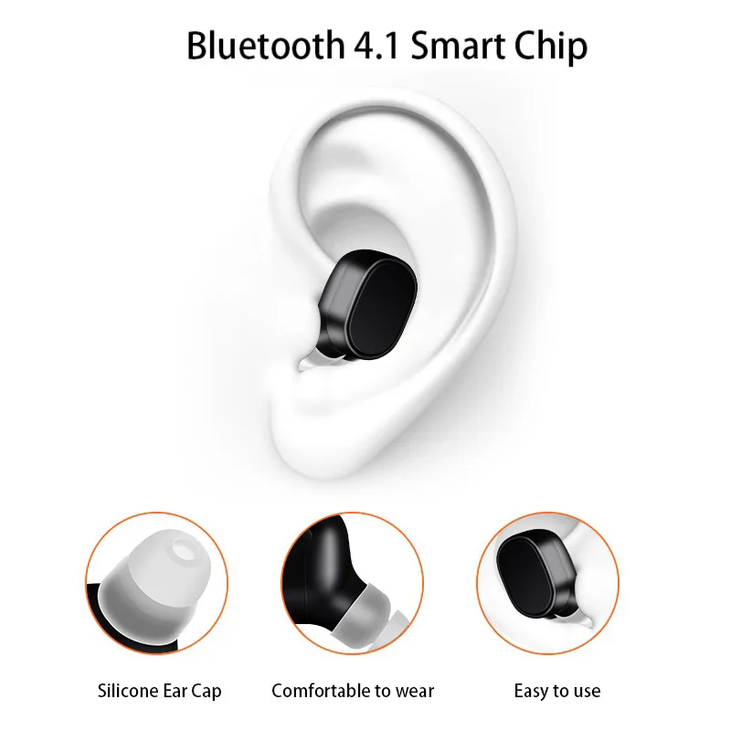 X12 портативная беспроводная Bluetooth гарнитура невидимые наушники вкладыши USB