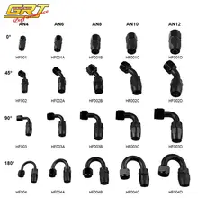 AN4 на возраст 6, 8, 10, 12 лет масла/топлива/шарнирное соединение шланга алюминиевые фитинги адаптер мазута многоразовый штуцер для шланга Конец 0/45/90/180 градусов HF001-BK