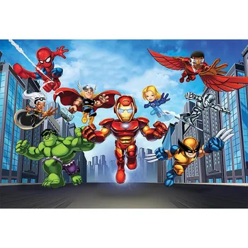 

Vinyl Super Photography Backdrop Cartoon Theme newborn children Birthday Photo Background for Pictures Party