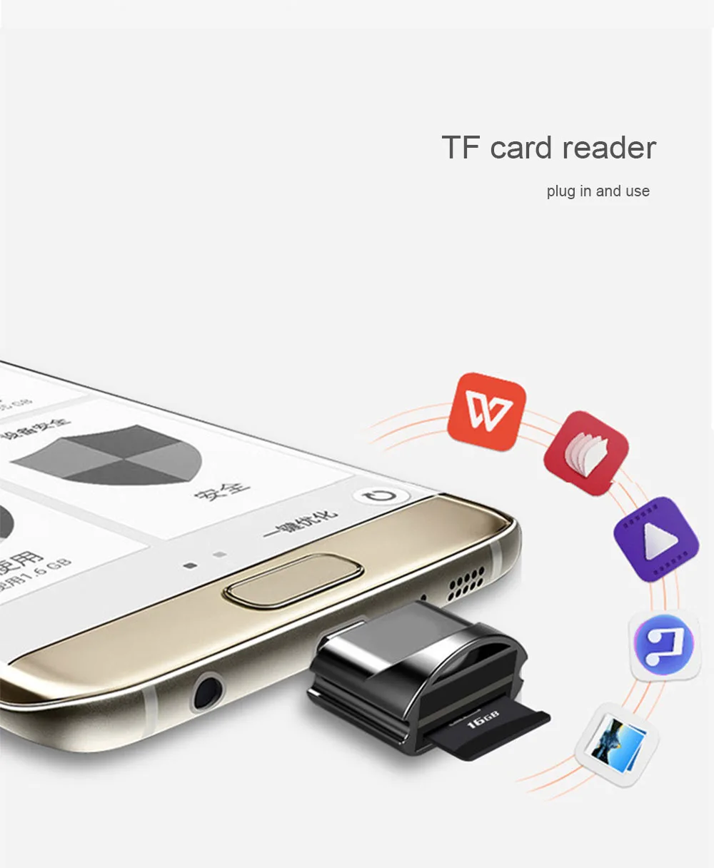 Мини-кард-ридер C типа tf-карты для type-c кард-ридер OTG адаптер USB 3,1 кард-ридер для мобильных телефонов