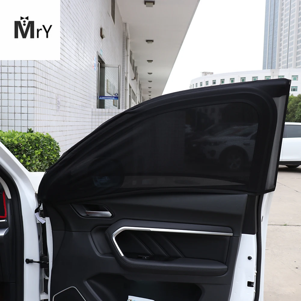 

2Pcs Car UV Protection Sun Shade Car Curtain Window Sunshade Side Window Mesh Sun Visor Summer Protection Window Film