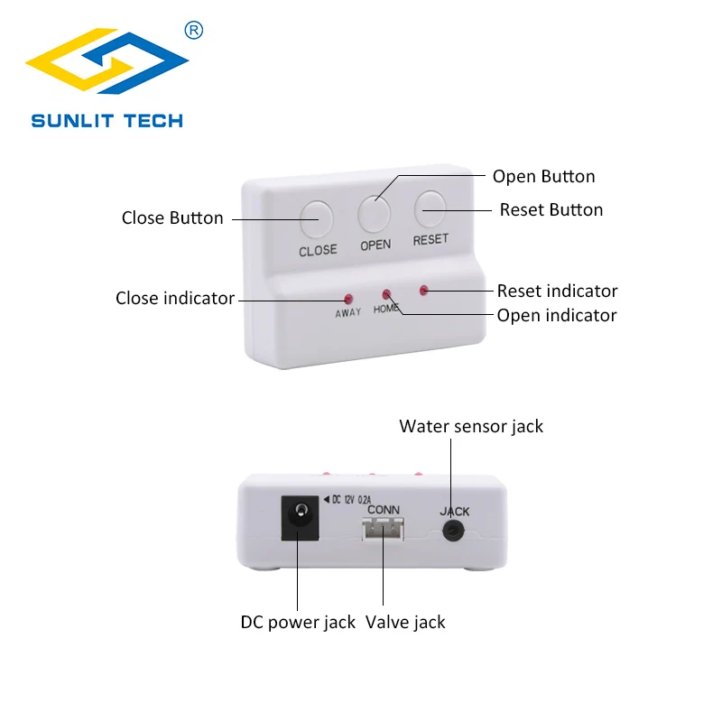  Kitchen Water Leak Alarm Detector System with 2pcs DN15 Copper Crane Automatic Shut Off if Leaking  - 32870022041