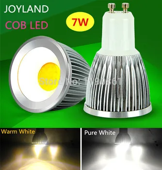 

Free shipping 85V-265V dimmable 7W GU10 E27 COB LED lamp light led Spotlight White/Warm white led lighting 10pcs/lot