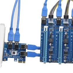 60 см USB 3,0 PCI-E Express 1x до 16x удлинитель Riser Card Adapter pcie 1 до 4 usb для видеокарты для Bitcoin Litecoin