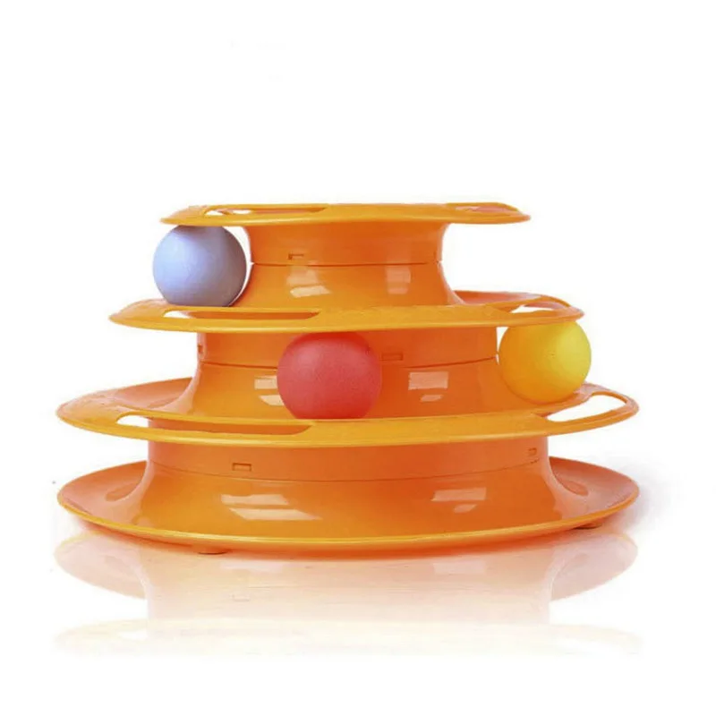 Top Quality Funny Cat font b Pet b font Toy Cat Toys Intelligence Triple Play Disc