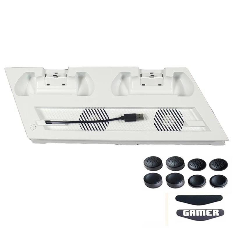 Günstig PS4 PRO Kühlkörper Basis Lüfter Vertikale Ladegerät Stehen Dual Controller Lade Dock für Playstation 4 PS 4 Pro zubehör