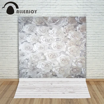 

Allenjoy photo backdrops White paper blooming flowers 3D wood Photophone for a photo shoot New backgrounds for photo shoots