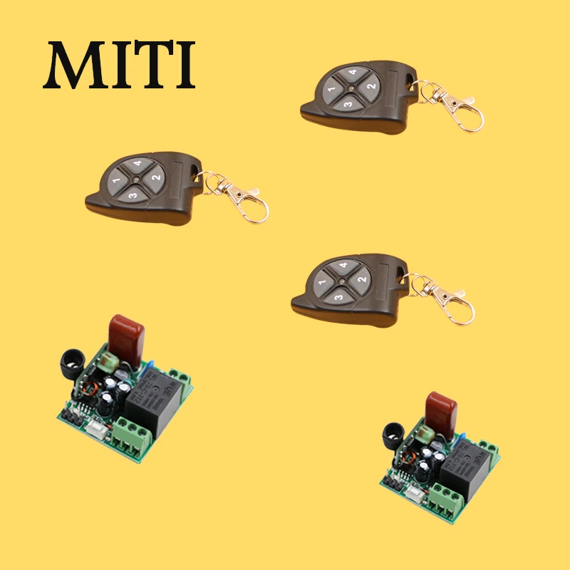 

Wireless Remote Controller AC220V 10A Mini Relay Receiver Remote Control Switch For LED Light & Black Transmitter