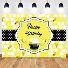 Happy Bee Birthday Backdrop 1st Honey Bee Day Photo Background Sweet as can Bee Vinyl Backdrops Bumble Bee Birthday Decorations bumble bee chunk light tuna in water