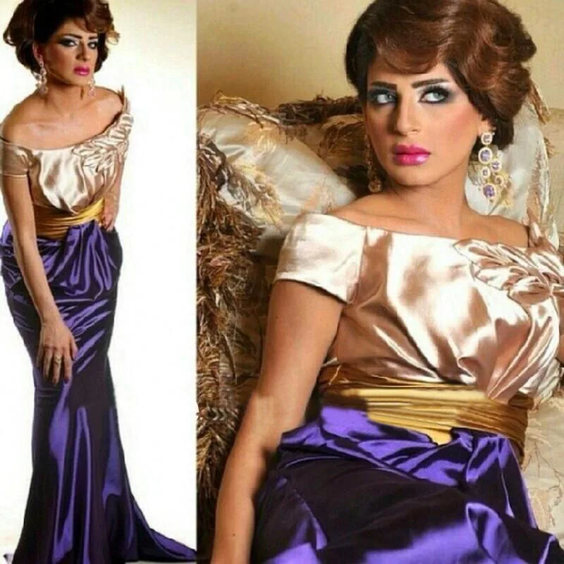 

Saudi Arabic Evening Dress Long Off the Shoulder Mermaid Prom Dresses 2015 Vestidos de Fiesta Long Myriam Fares Celebrity Dress