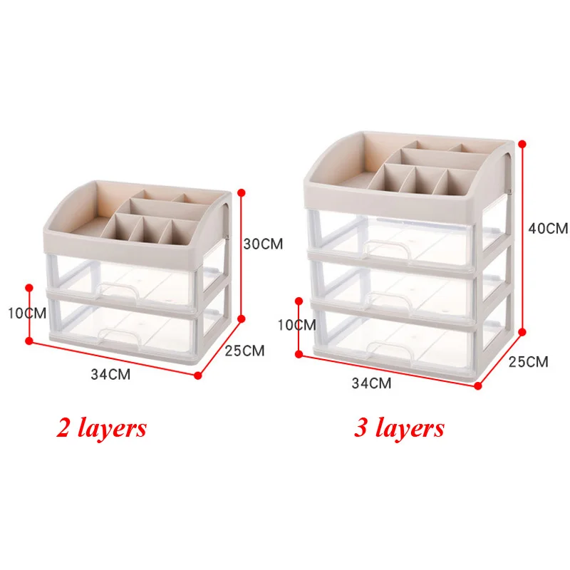 

Plastic Drawers Large Size Bathroom Makeup Storage Office Desk Organizer Holder Box Case Cosmetic Rack Kitchen Shelf 34*25*40cm