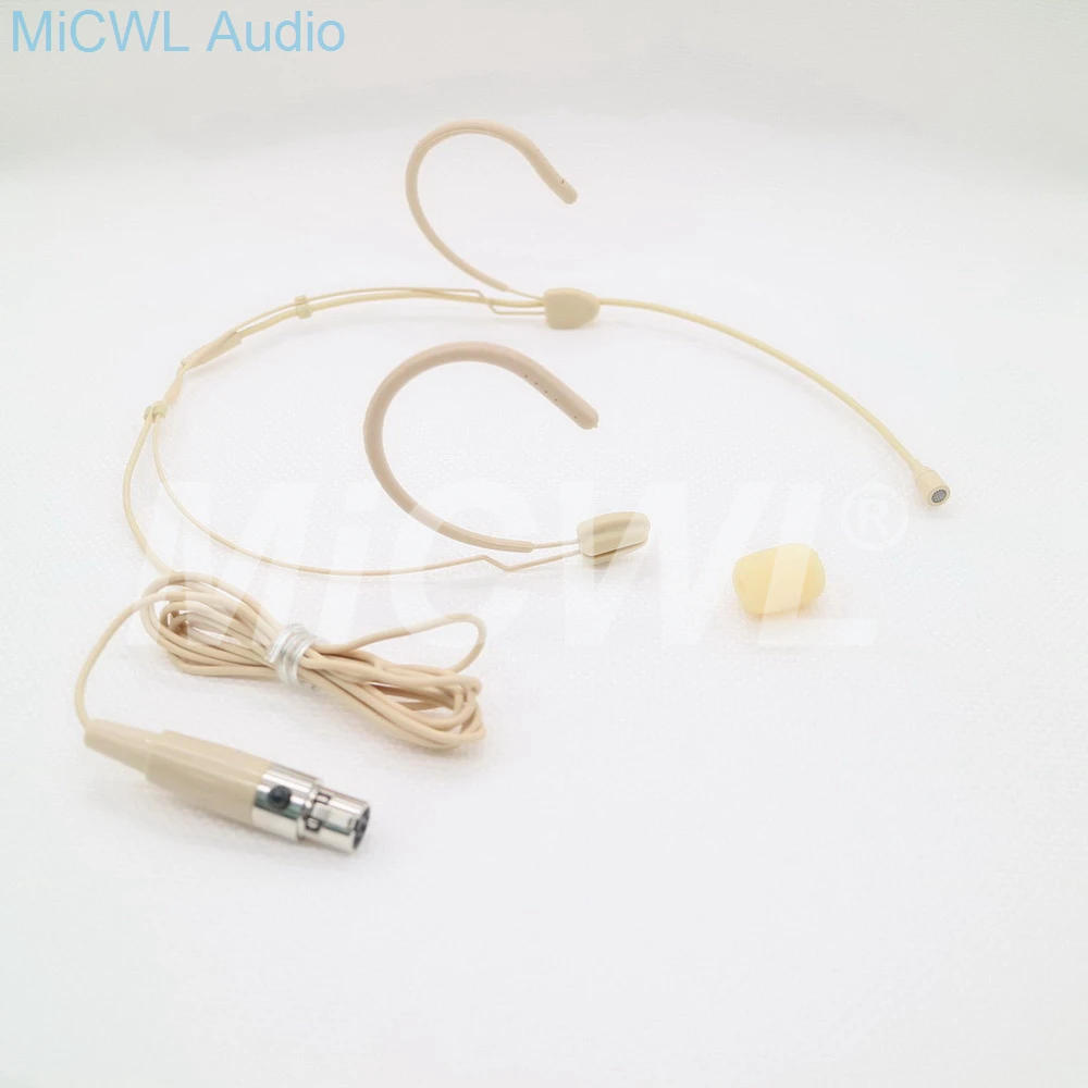 

Beige Headset Mic. Omni-directional Condenser Microphone Headworn For AKG Wireless System With Bodypack Transmitter