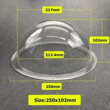 250x102 мм, 9 дюймов, камера видеонаблюдения, прозрачная акриловая купольная камера, защитный корпус, крышка камеры, полусфера, защита от пыли, корпус