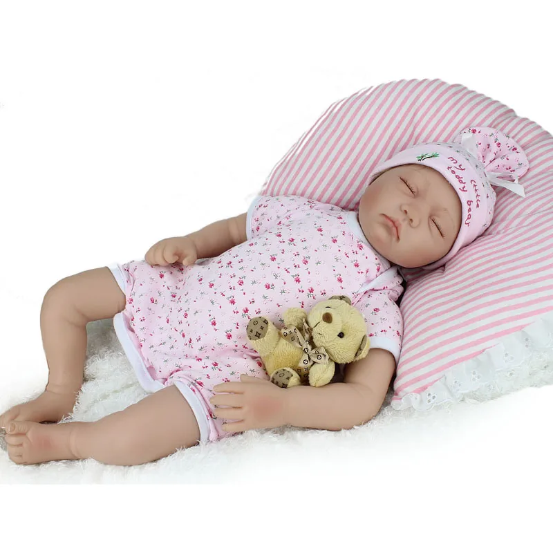Lebensecht Reborn Baby Puppen Doll 55CM Weiche Silikon Neugeborene Geschenk 22In 