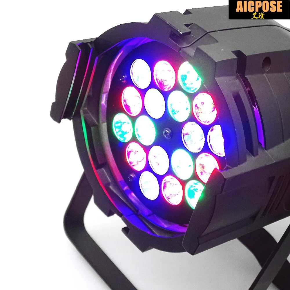 2 шт./Лот 18x3 Вт алюминиевое светодиодное сценическое освещение RGB Par проектор с DMX512