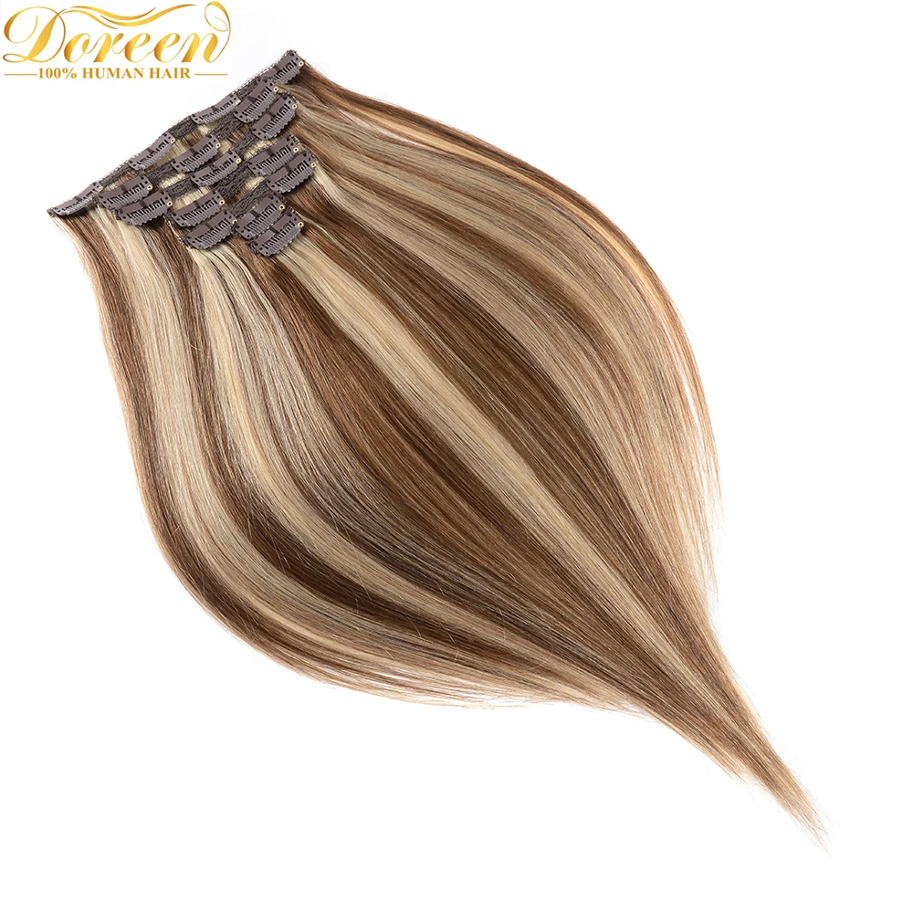 

Doreen Hair Double Drawn Thick Clip in Human Hair Extensions Machine made Remy 120g Brazilian Hair Clip Straight 12" to 22"