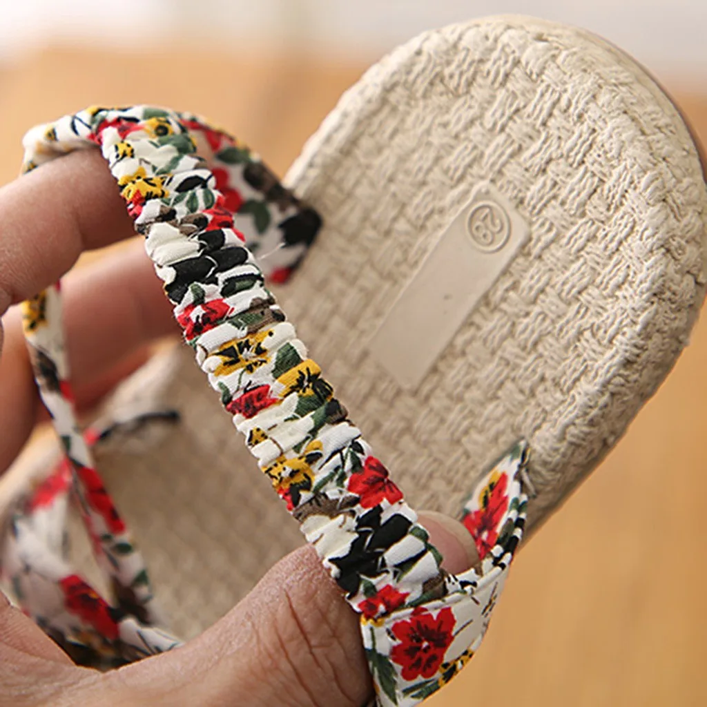 Детская одежда Детская одежда для девочек в римском стиле ботильоны с поперечной шнуровкой, Босоножки с цветочным узором пляжная повседневная обувь принцессы детская обувь נעלי ילדים# g40US