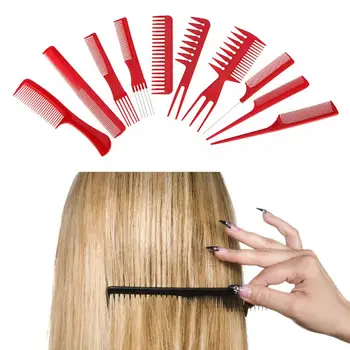 

10Pcs Set set combs hairdressing Black Pro Salon Hair Styling Barbers Brush Combs Set for hairdresser Hairdressing Tool 5U1228