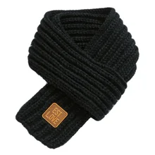 Вязаный детский теплый маленький шарф для девочек; сезон осень-зима; чистый цвет; Детская шерстяная одежда воротник для маленьких мальчиков на день рождения; рождественские подарки; A0399