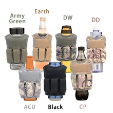 Outdoor Tactical Beer Bottle Cover Personal Bottle Drink Set Adjustable Shoulder Strap City Jogging Bag Military Mini Molle Vest