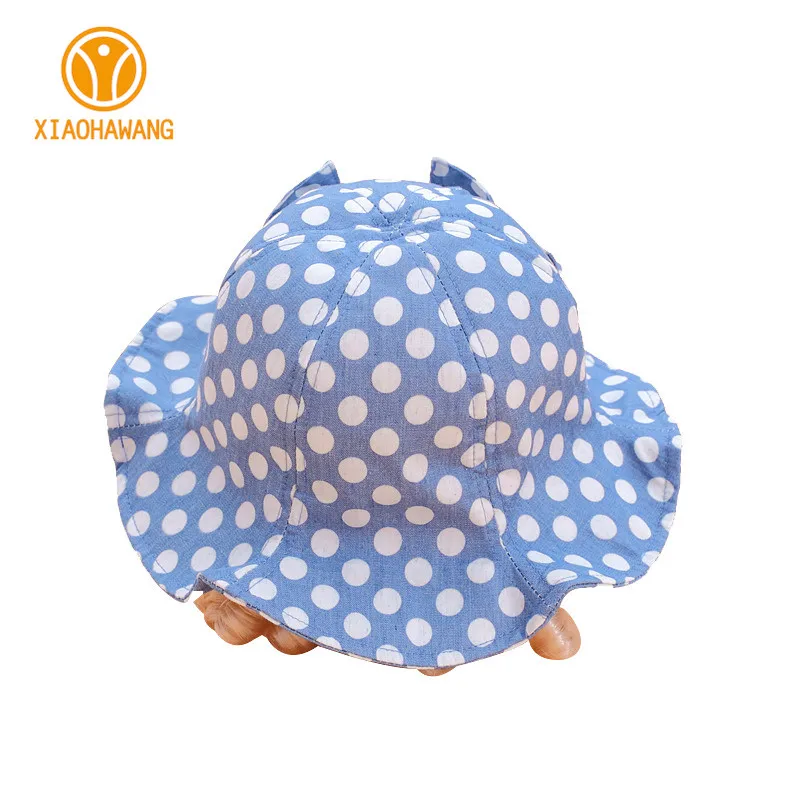 New Baby Girls Caps Dot Bucket Hats For Girls Bow Cotton Sun Hat Spring Baby Caps Baby Photography Props 2017 Girls Clothing (7)