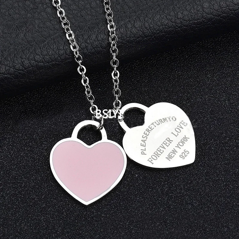 Ожерелье чокер женское из нержавеющей стали с розовой эмалью|necklace jewelry|brand