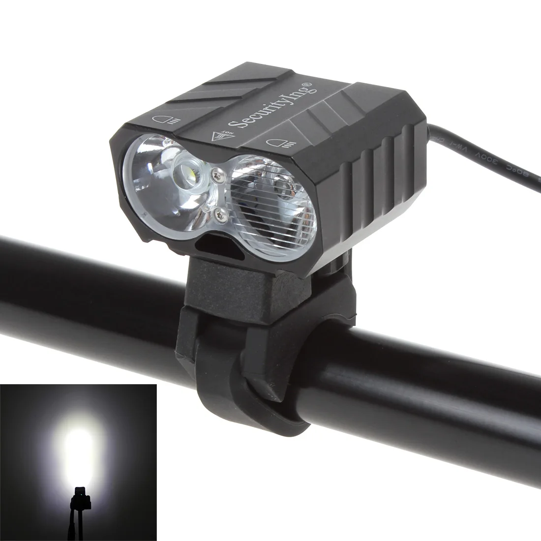 

1800 Lumens Bike Headlight 2x CREE XM-L T6 LEDs Waterproof Rechargeable Rotatable Owl Bicycle Lamp with Battery & Charger