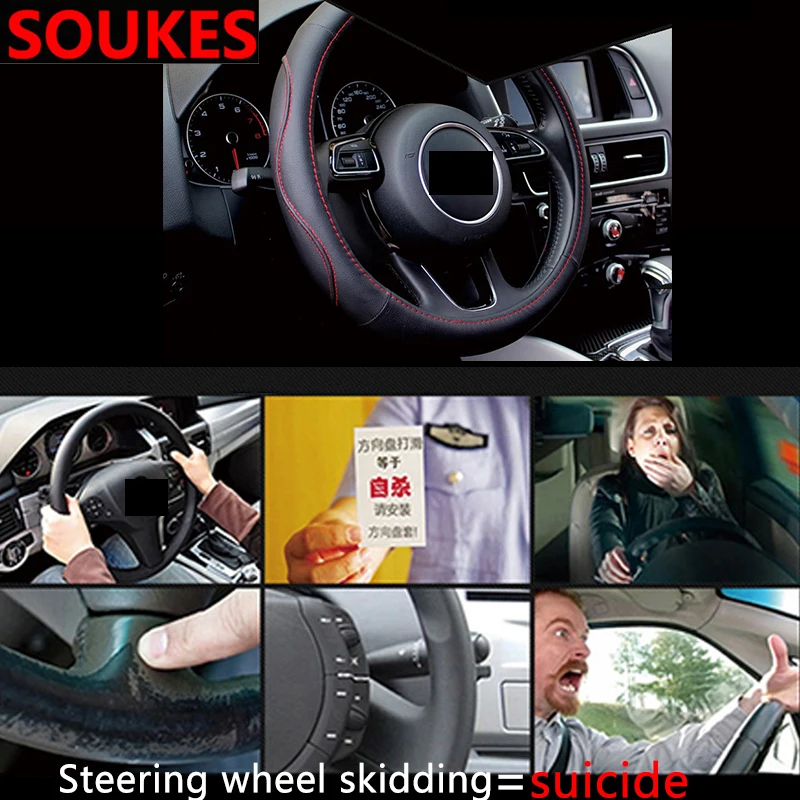Чехол для руля 38 см из натуральной кожи Hyundai Creta Tucson Volkswagen VW Golf 6 7 GTI Kia Ceed Rio