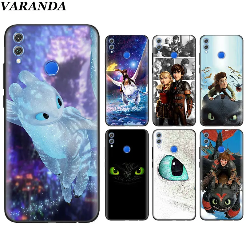 

Toothless Train Your Dragon Black Soft Phone Cases for Huawei Honor 8X 8A 8C 9 10 Lite Y6 Y7 Prime Y9 2019 View 20 Silicone Case