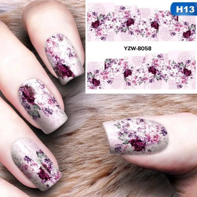 

Water Sticker For Nails Art Decorations Slider Flowers Nail Stickers Design Decals Manicure Lacquer Foil Accessoires Polishing