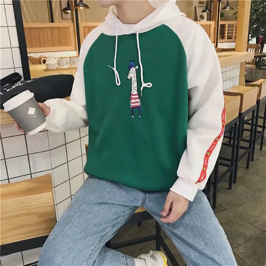 Толстовка мужская Корейская розовая с капюшоном|moletom masculino|fashion hoodie menhoodies men |