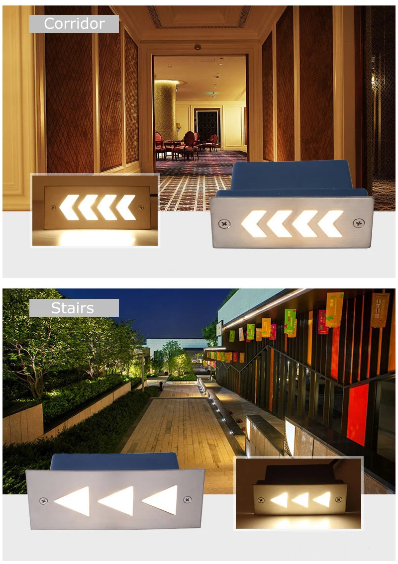 Rectangular LED underground light embedded indoor outdoor waterproof for Corridor Corner Step Stairs lighting (14)