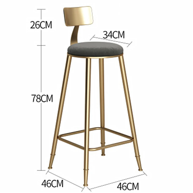 Скандинавский стиль Железный арт барный стул креативный многофункциональный коммерческий высокий стул со спинкой и подставкой для ног безопасный стул для кафе - Цвет: E3