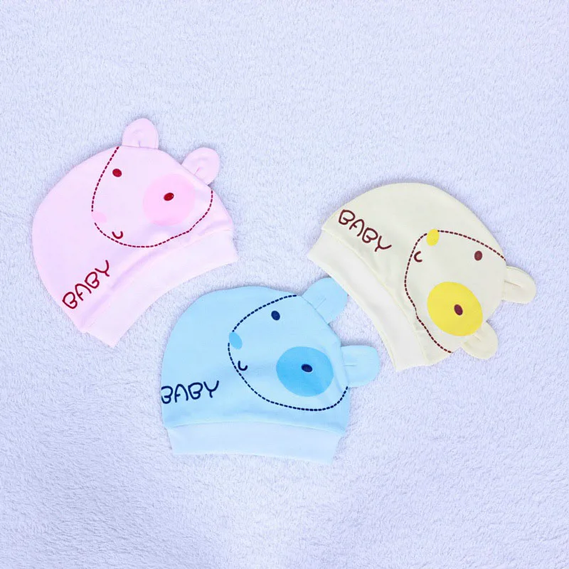 free shipping 200PCS/LOT Cute Newborn Infant Toddler Girl Boy Baby Cap bear Beanie Cotton Hat Cotton beanie a pair of ear cartoon bear baby girl boy toddler infant kid newborn children knit hat beanie cotton cap