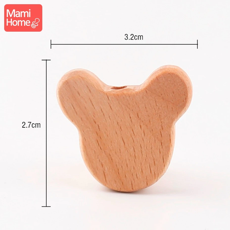 Mamihome 10 шт. 3 2*2 7 см деревянные бусины голова медведя необработанные DIY ремесла