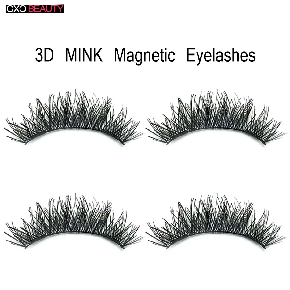 GXO BEAUTY 4 Pcs Lashes Big Eyes Handmade 3D Magnetic Cross Long False Eyelashes-D20 | Красота и здоровье