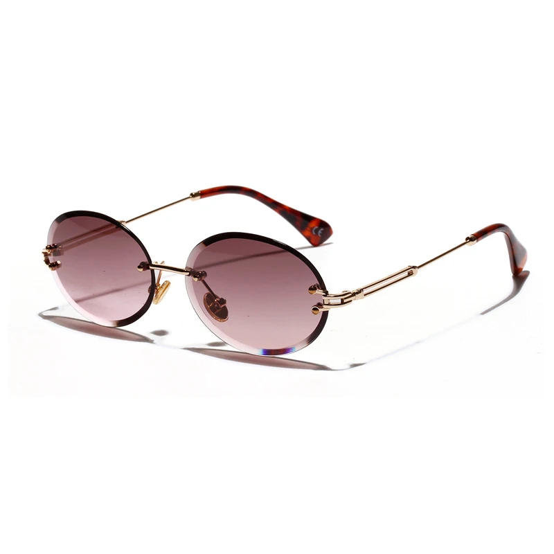 Seemfly без оправы овальные женские солнцезащитные очки мужские градиентные прозрачные солнцезащитные очки ретро очки высокого качества Модные Новые - Цвет линз: C2