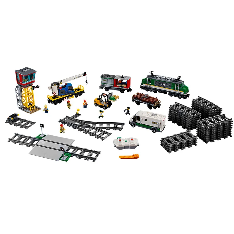 

City Series Cargo Train Set Model Building Blocks Compatible legoings 60198 02118 Bricks Toys Birthday Christmas Gifts Presell