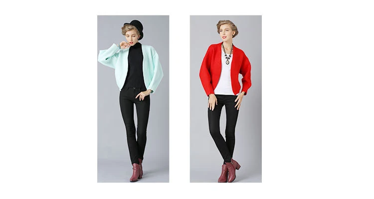 New European and American large size women's knit short sleeve sweater thick winter sweater coat ladies tide (5)