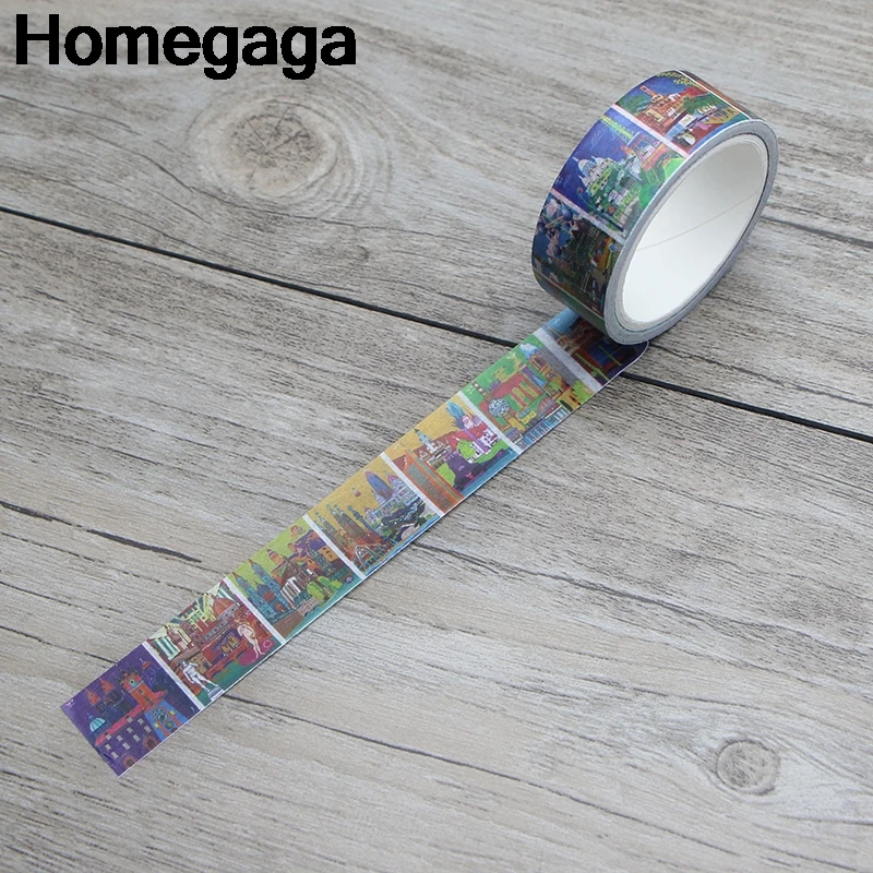 

Homegaga Castle Oil Painting decorations vintage funny album Washi tape diy Scrapbooking Adhesive Masking Printed sticker D2156
