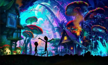 

HD PRINT Poster SHROOM WORLD RICK AND MORTY CANVAS SET one set