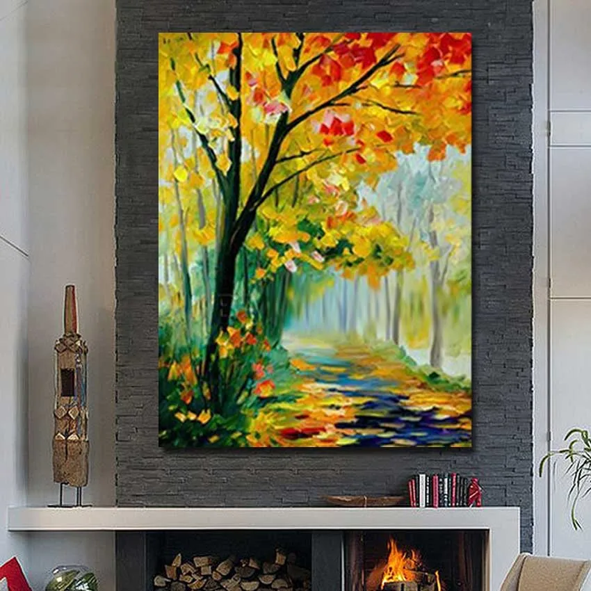 Beautiful Oil Paintings on Canvas Modern Scenery Wall Pictures Home