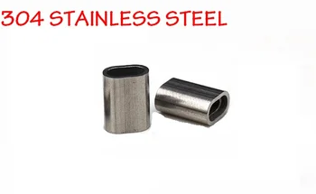 

(100PCS/lot) M2 2mm Diameter 304Stainless Steel Wire Rope Ferrule Sleeves Of Oval Shape 2.0MM Ferrule (For 1.5-2.0MM Wire Rope)