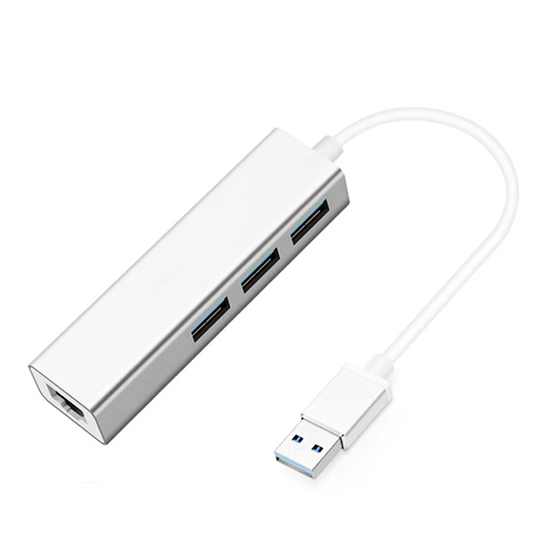 Лидер продаж, 3-Порты и разъёмы USB 3,0 концентратор с Ethernet usb-хаб, Sup Порты и разъёмы ing RJ45 10/100/1000 Мбит/с Ethernet сетевой usb-хаб совместима с iMac мА