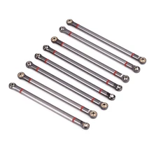 8Pcs/set RC Car Crawler Link Rod Aluminum Alloy 313mm Wheelbase For 1/10 RC Car Crawler Axial SCX10 Titanium High Quality
