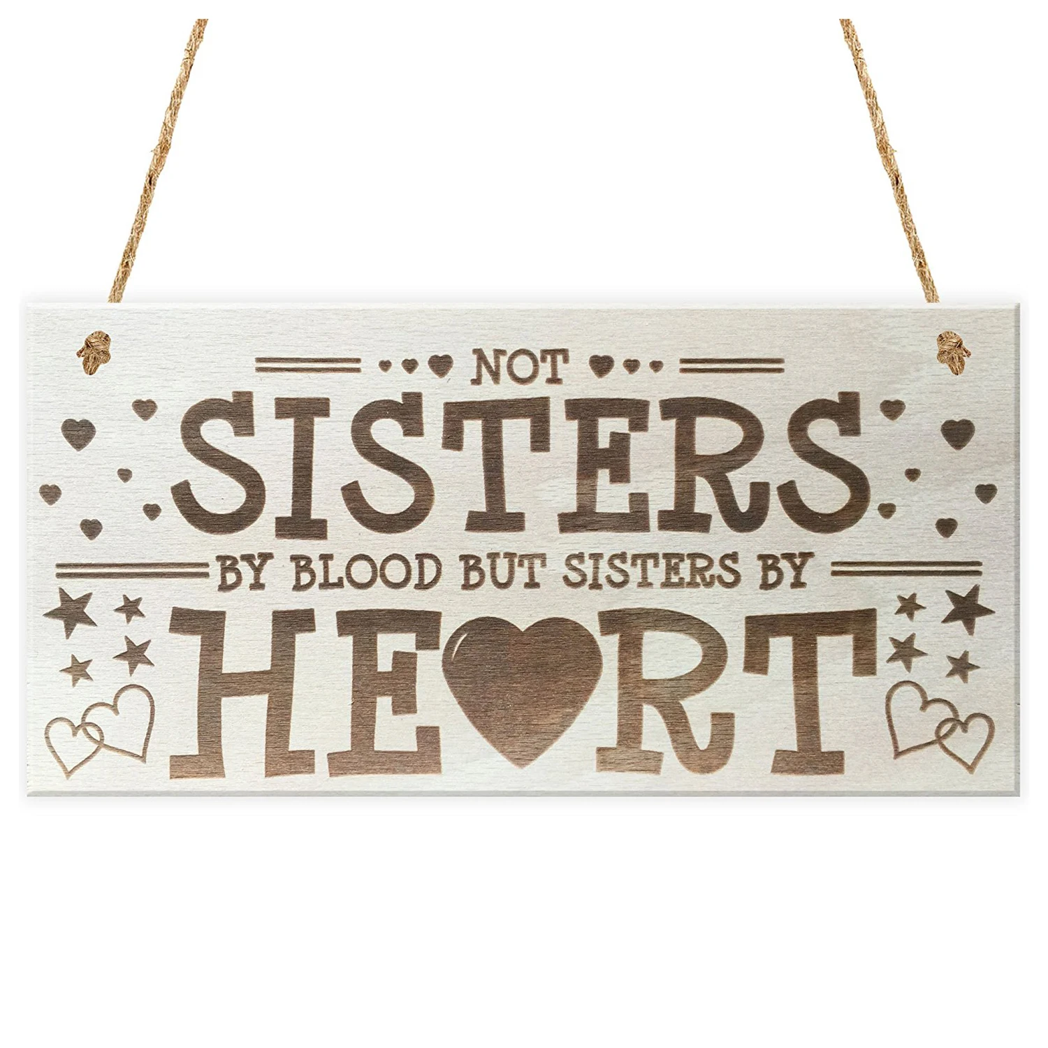 By Heart Shabby Chic Sisters Gift,Wooden Plaque Sisters /& Best friends Sign