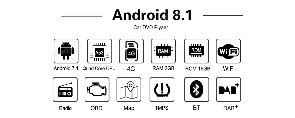 Flash Deal 2G RAM 16G ROM 32G ROM Android8.1 Topway T3 T8 Car multimedia player for 2DIN Universal car gps navigator bluetooth plyaer 10