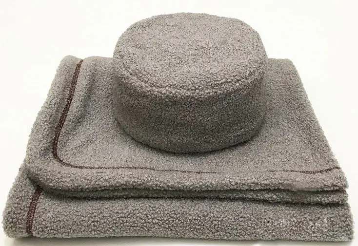 

2color 2pcs/set gray/yellow top quality shaolin kung fu monk hat lay meditatio hats Winter warm lambs wool buddhist monk cap