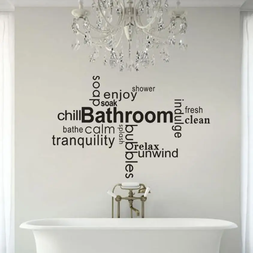 

1pcs 56cm x36cm PVC Bathroom Removable Art Vinyl Mural Home Room Decor Wall Stickers pegatinas de pared Adesivos de parede 803